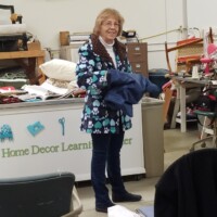 Rachel Myers, talking to us about Canadian Hand-Smocking techniques.